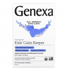 Genexa LLC, Kids´ Calm Keeper, Calming & Relaxation, Ages 3+, Vanilla & Lavender, 60 Chewable Tablets