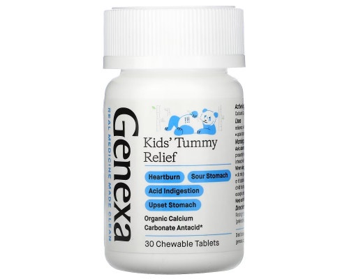 Genexa, Kid's Tummy Relief, Ages 2+, Organic Berry & Vanilla , 30 Chewable Tablets Genexa, Kid's Tummy Relief, Ages 2+, Organic Berry & Vanilla , 30 Chewable Tablets