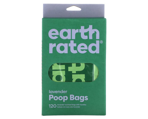Earth Rated, пакеты для уборки за собаками, с ручками, с запахом лаванды, 120 пакетов Earth Rated, пакеты для уборки за собаками, с ручками, с запахом лаванды, 120 пакетов
