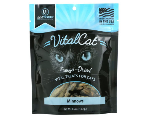 Vital Essentials, Vital Cat, Freeze Dried Treats for Cats, Minnows, 0.5 oz (14.2 g) Vital Essentials, Vital Cat, Freeze Dried Treats for Cats, Minnows, 0.5 oz (14.2 g)