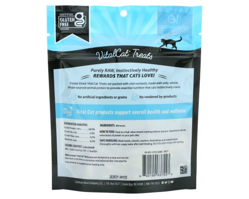 Vital Essentials, Vital Cat, Freeze Dried Treats for Cats, Minnows, 0.5 oz (14.2 g) Vital Essentials, Vital Cat, Freeze Dried Treats for Cats, Minnows, 0.5 oz (14.2 g)
