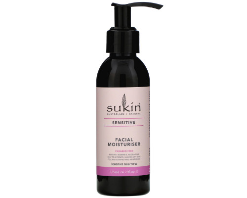 Sukin, Facial Moisturiser, Sensitive, 4.23 fl oz (125 ml) Sukin, Facial Moisturiser, Sensitive, 4.23 fl oz (125 ml)