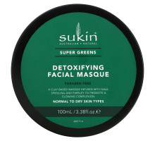 Sukin, Super Greens, Detoxifying Clay Masque, 3.38 fl oz (100 ml)