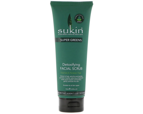 Sukin, Super Greens, Detoxifying Facial Scrub, 4.23 fl oz (125 ml) Sukin, Super Greens, Detoxifying Facial Scrub, 4.23 fl oz (125 ml)