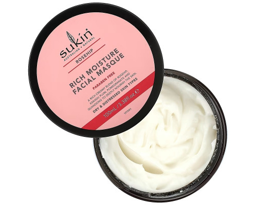 Sukin, Rich Moisture Facial Masque, Rosehip, 3.38 fl oz (100 ml) Sukin, Rich Moisture Facial Masque, Rosehip, 3.38 fl oz (100 ml)