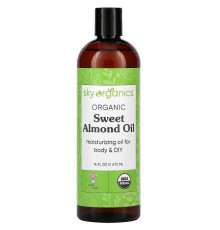Sky Organics, Sweet Almond Oil, 100% Pure Organic, 16 fl oz (473 ml)