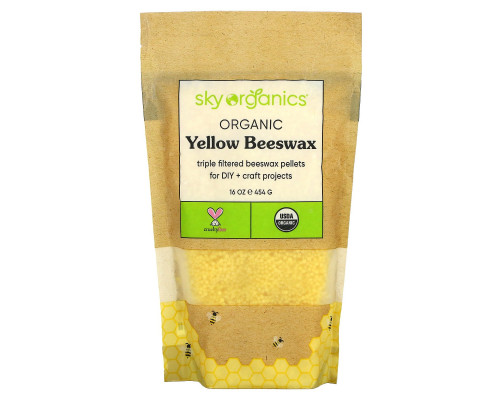 Sky Organics, Organic, Yellow Beeswax Pellets, 16 oz (453 g) Sky Organics, Organic, Yellow Beeswax Pellets, 16 oz (453 g)