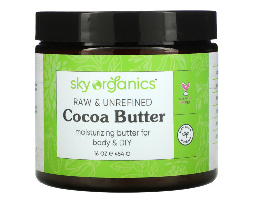Sky Organics, Cocoa Butter, Organic Unrefined Raw, 16 oz (454 g) Sky Organics, Cocoa Butter, Organic Unrefined Raw, 16 oz (454 g)