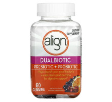 Align Probiotics, Dualbiotic, Prebiotic + Probiotic, Natural Fruit, 60 Gummies