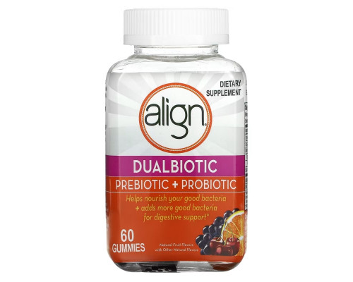 Align Probiotics, Dualbiotic, Prebiotic + Probiotic, Natural Fruit, 60 Gummies Align Probiotics, Dualbiotic, Prebiotic + Probiotic, Natural Fruit, 60 Gummies