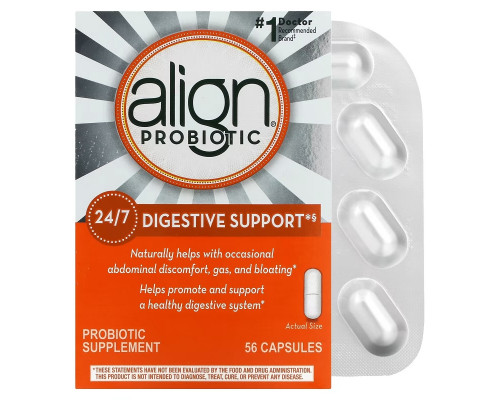 Align Probiotics, 24/7 Digestive Support, Probiotic Supplement, 56 Capsules Align Probiotics, 24/7 Digestive Support, Probiotic Supplement, 56 Capsules