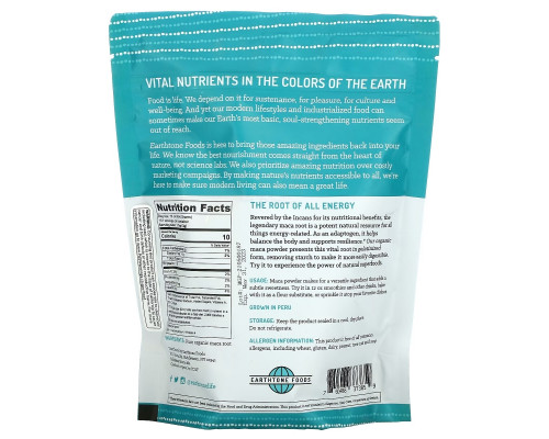 Earthtone Foods, Organic Gelatinized Maca Powder, 16 oz (454 g)