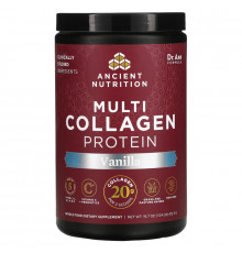 Dr. Axe / Ancient Nutrition, Multi Collagen Protein, Vanilla, 16.8 oz (475 g)