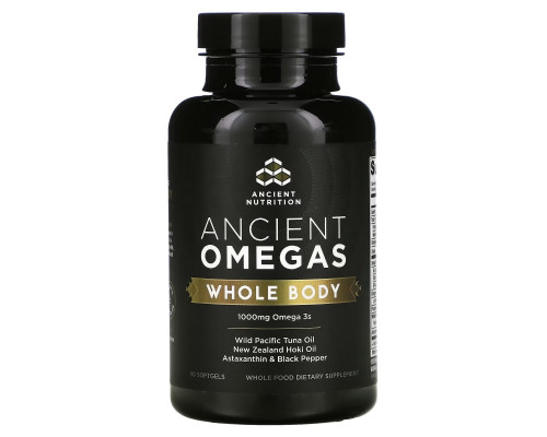 Dr. Axe / Ancient Nutrition, Ancient Omegas, Whole Body, 1,000 mg, 90 Softgels Dr. Axe / Ancient Nutrition, Ancient Omegas, Whole Body, 1,000 mg, 90 Softgels