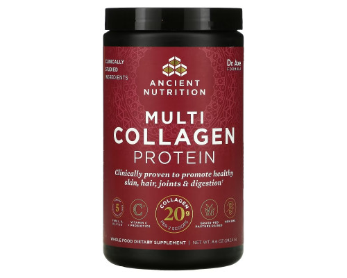 Dr. Axe / Ancient Nutrition, Multi Collagen Protein, Unflavored, 8.6 oz (242.4 g)