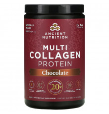 Dr. Axe / Ancient Nutrition, Multi Collagen Protein, Chocolate, 18.5 oz (525 g)