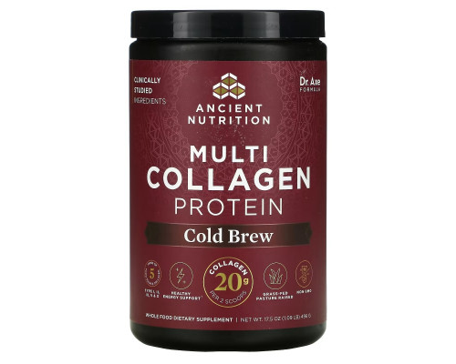 Dr. Axe / Ancient Nutrition, Multi Collagen Protein, Cold Brew Collagen, 17.6 oz (500 g) Dr. Axe / Ancient Nutrition, Multi Collagen Protein, Cold Brew Collagen, 17.6 oz (500 g)
