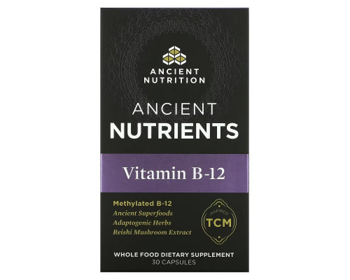Dr. Axe / Ancient Nutrition, Vitamin B-12, 30 Capsules Dr. Axe / Ancient Nutrition, Vitamin B-12, 30 Capsules