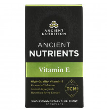 Dr. Axe / Ancient Nutrition, Витамин E, 60 капсул