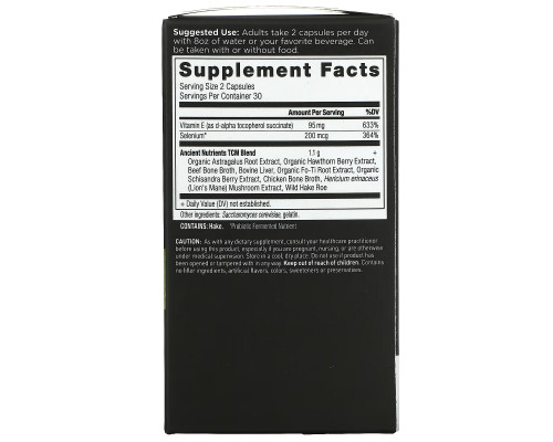 Dr. Axe / Ancient Nutrition, Витамин E, 60 капсул Dr. Axe / Ancient Nutrition, Витамин E, 60 капсул