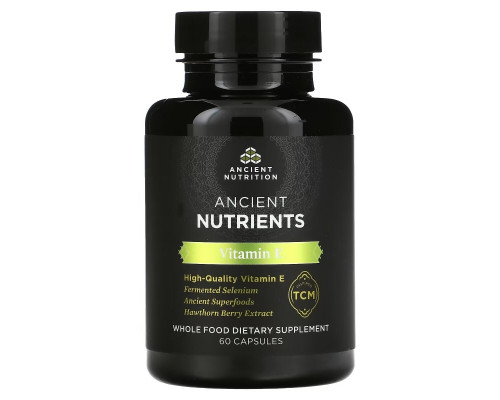 Dr. Axe / Ancient Nutrition, Витамин E, 60 капсул Dr. Axe / Ancient Nutrition, Витамин E, 60 капсул
