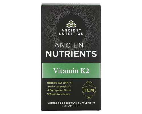 Dr. Axe / Ancient Nutrition, Ancient Nutrients, Vitamin K2, 60 Capsules Dr. Axe / Ancient Nutrition, Ancient Nutrients, Vitamin K2, 60 Capsules