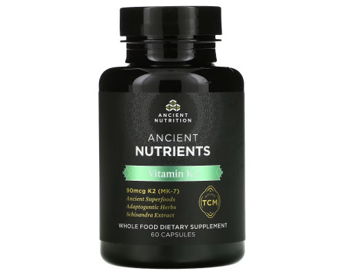 Dr. Axe / Ancient Nutrition, Ancient Nutrients, Vitamin K2, 60 Capsules Dr. Axe / Ancient Nutrition, Ancient Nutrients, Vitamin K2, 60 Capsules