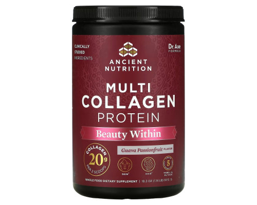 Dr. Axe / Ancient Nutrition, Multi Collagen Protein, Beauty Within, Guava Passionfruit, 1.15 lb (522 g) Dr. Axe / Ancient Nutrition, Multi Collagen Protein, Beauty Within, Guava Passionfruit, 1.15 lb (522 g)