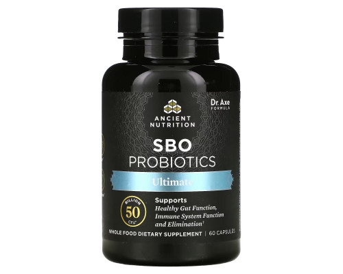 Dr. Axe / Ancient Nutrition, SBO Probiotics, Ultimate, 50 Billion CFU, 60 Capsules Dr. Axe / Ancient Nutrition, SBO Probiotics, Ultimate, 50 Billion CFU, 60 Capsules