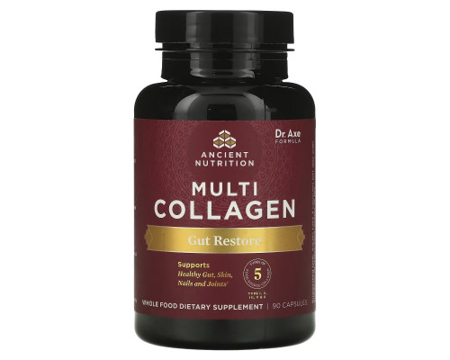 Dr. Axe / Ancient Nutrition, Multi Collagen, Gut Restore, 90 Capsules Dr. Axe / Ancient Nutrition, Multi Collagen, Gut Restore, 90 Capsules