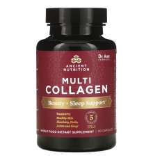 Dr. Axe / Ancient Nutrition, Multi Collagen, Beauty + Sleep Support, 90 Capsules