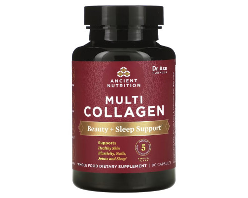Dr. Axe / Ancient Nutrition, Multi Collagen, Beauty + Sleep Support, 90 Capsules Dr. Axe / Ancient Nutrition, Multi Collagen, Beauty + Sleep Support, 90 Capsules