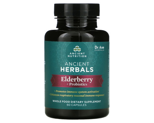 Dr. Axe / Ancient Nutrition, Ancient Herbals, Elderberry + Probiotics, 60 Capsules Dr. Axe / Ancient Nutrition, Ancient Herbals, Elderberry + Probiotics, 60 Capsules