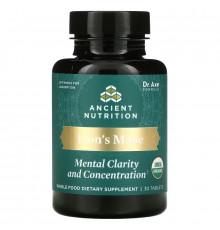 Dr. Axe / Ancient Nutrition, Lion's Mane, Mental Clarity And Concentration, 30 Tablets