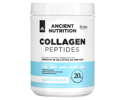 Dr. Axe / Ancient Nutrition, Collagen Peptides, Unflavored, 19.8 oz (560 g) Dr. Axe / Ancient Nutrition, Collagen Peptides, Unflavored, 19.8 oz (560 g)