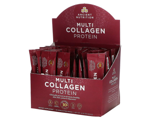 Dr. Axe / Ancient Nutrition, Multi Collagen Protein, 40 Single Stick Packets, 14.4 oz (408 g) Dr. Axe / Ancient Nutrition, Multi Collagen Protein, 40 Single Stick Packets, 14.4 oz (408 g)