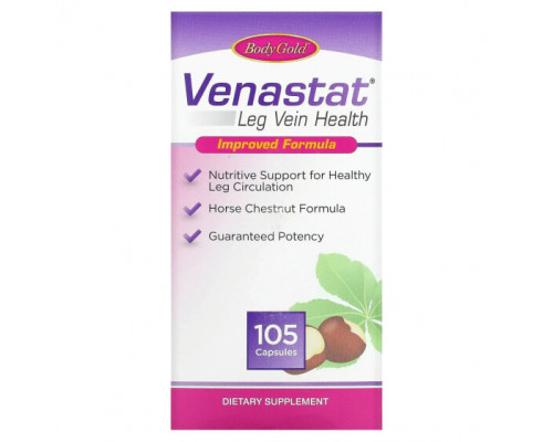 Для вен и ухода за ногами BodyGold, Venastat, средство для здоровья вен ног, 105 капсул Для вен и ухода за ногами BodyGold, Venastat, средство для здоровья вен ног, 105 капсул