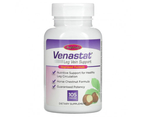 Для вен и ухода за ногами BodyGold, Venastat, средство для здоровья вен ног, 105 капсул Для вен и ухода за ногами BodyGold, Venastat, средство для здоровья вен ног, 105 капсул