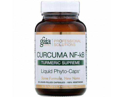 Gaia Herbs Professional Solutions, Curcuma NF-kB, Turmeric Supreme, 60 Liquid-Filled Capsules Gaia Herbs Professional Solutions, Curcuma NF-kB, Turmeric Supreme, 60 Liquid-Filled Capsules