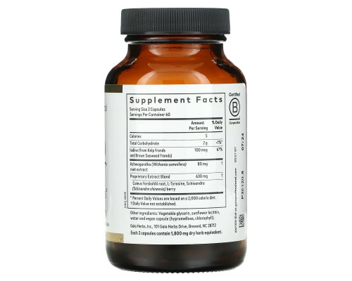 Gaia Herbs Professional Solutions, Thyroid Support, 120 Liquid-Filled Capsules Gaia Herbs Professional Solutions, Thyroid Support, 120 Liquid-Filled Capsules