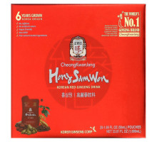 Женьшень CheongKwanJang, Hong Sam Won, напиток из корейского красного женьшеня, 20 пакетиков, 50 мл каждый