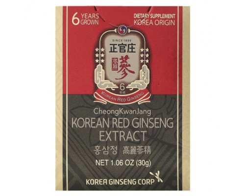 Женьшень CheongKwanJang, экстракт корейского красного женьшеня, 30 г (1,06 унции) Женьшень CheongKwanJang, экстракт корейского красного женьшеня, 30 г (1,06 унции)