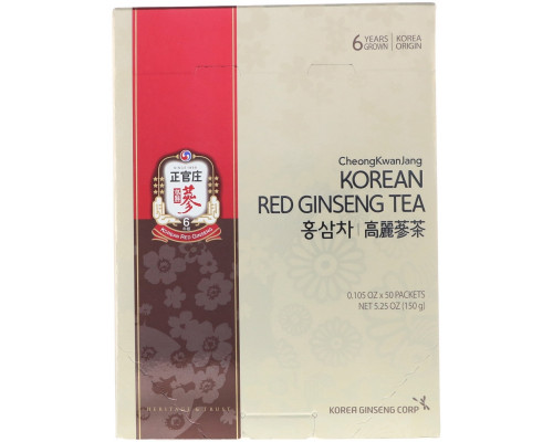 Cheong Kwan Jang, Чай из корейского красного женьшеня, 50 пакетиков, 0,105 унц. (3 г) каждый Cheong Kwan Jang, Чай из корейского красного женьшеня, 50 пакетиков, 0,105 унц. (3 г) каждый