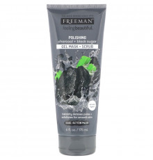 Freeman Beauty, Feeling Beautiful, полирующие гелевая маска и скраб, уголь и черный сахар, 6 ж. унц. (175 мл)