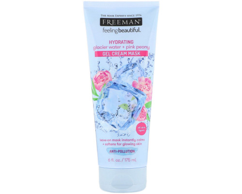 Freeman Beauty, Feeling Beautiful, увлажняющая кремово-гелевая маска, ледниковая вода и розовый пеон, 6 ж. унц. (175 мл) Freeman Beauty, Feeling Beautiful, увлажняющая кремово-гелевая маска, ледниковая вода и розовый пеон, 6 ж. унц. (175 мл)
