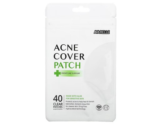 Avarelle, Acne Cover Patch, Frontline Support, 40 Clear Patches Avarelle, Acne Cover Patch, Frontline Support, 40 Clear Patches