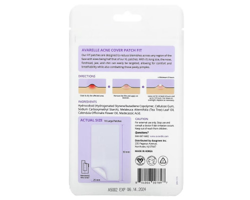 Avarelle, Acne Cover Patch Fit, 16 Large Patches Avarelle, Acne Cover Patch Fit, 16 Large Patches