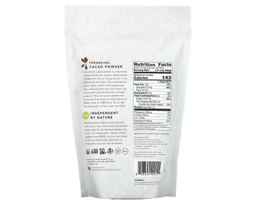 Wildly Organic, Fermented Cacao Powder, 16 oz (454 g) Wildly Organic, Fermented Cacao Powder, 16 oz (454 g)