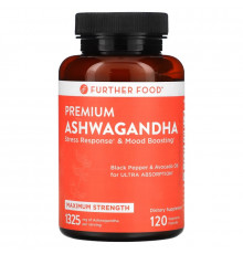 Further Food, Premium Ashwagandha, Maximum Strength, 662.5 mg, 120 Vegetarian Capsules