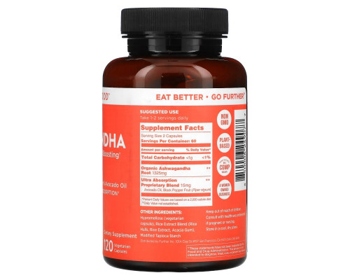 Further Food, Premium Ashwagandha, Maximum Strength, 662.5 mg, 120 Vegetarian Capsules Further Food, Premium Ashwagandha, Maximum Strength, 662.5 mg, 120 Vegetarian Capsules